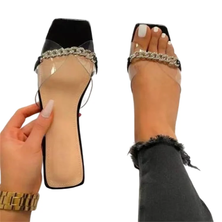 

2022 Summer Top Quality Flat Shoes Sexy Ladies Footwear Fashionable Women's Slippers Diamond Women Slides Luxury Womens Sandals