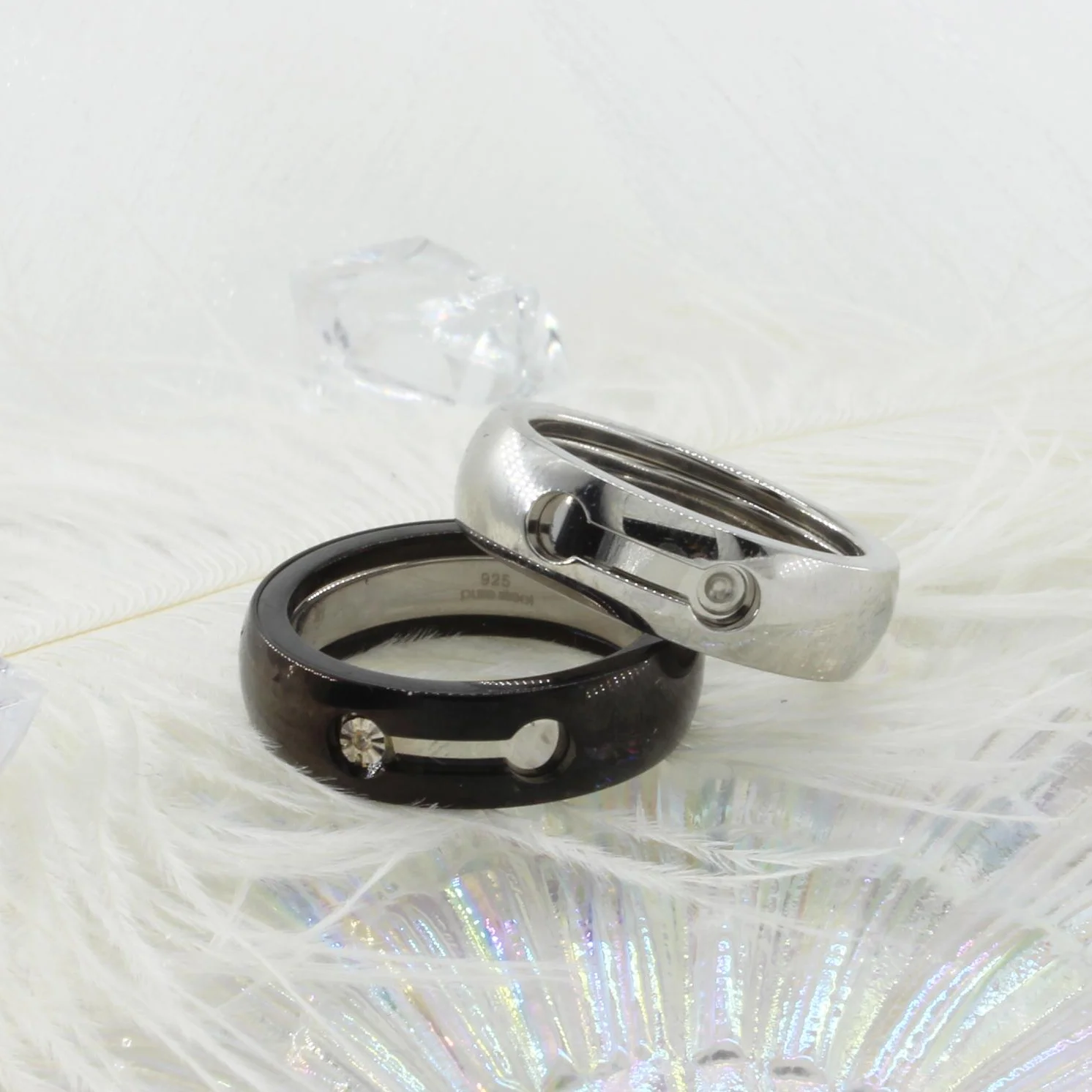 

VeFruit Zircon Steel Ring black men's ring fashion trendy chic ins customize jewelry minimalist style