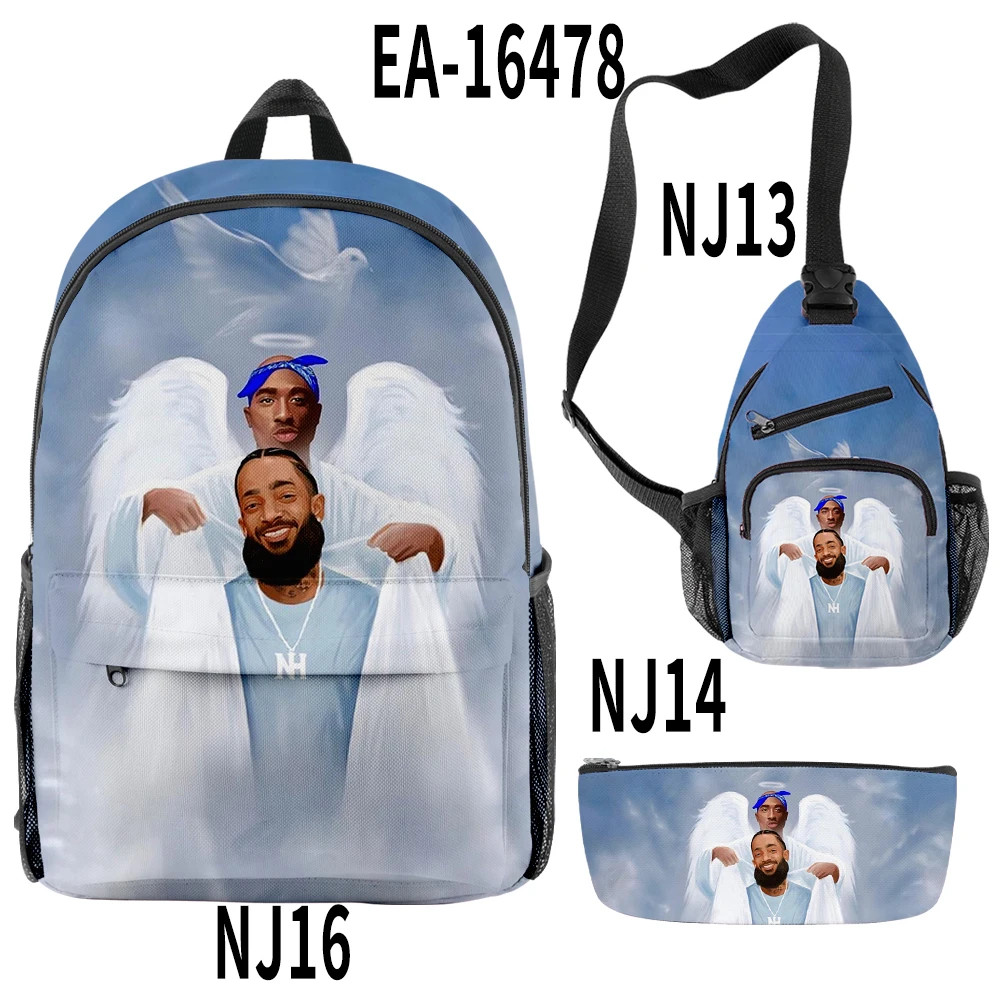 

2021 3pcs nipsey hussle 3D Cigar Backpack for Boys Men nipsey hussle Print Bag Laptop Shoulder School Bag Travel Bag, Prink with print