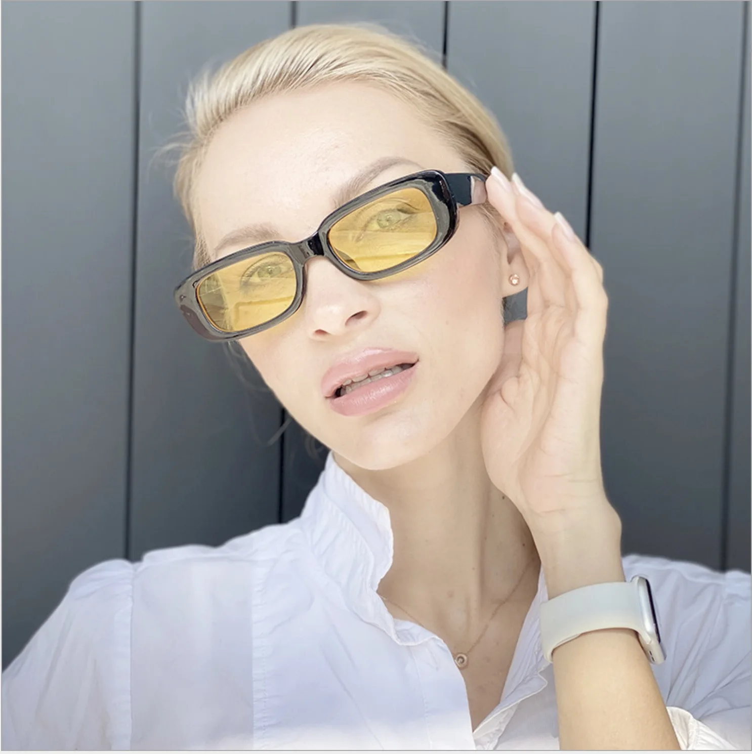 

New eyewears glasses Vintage Ladies Rimless Square Small Rectangle Frameless woman