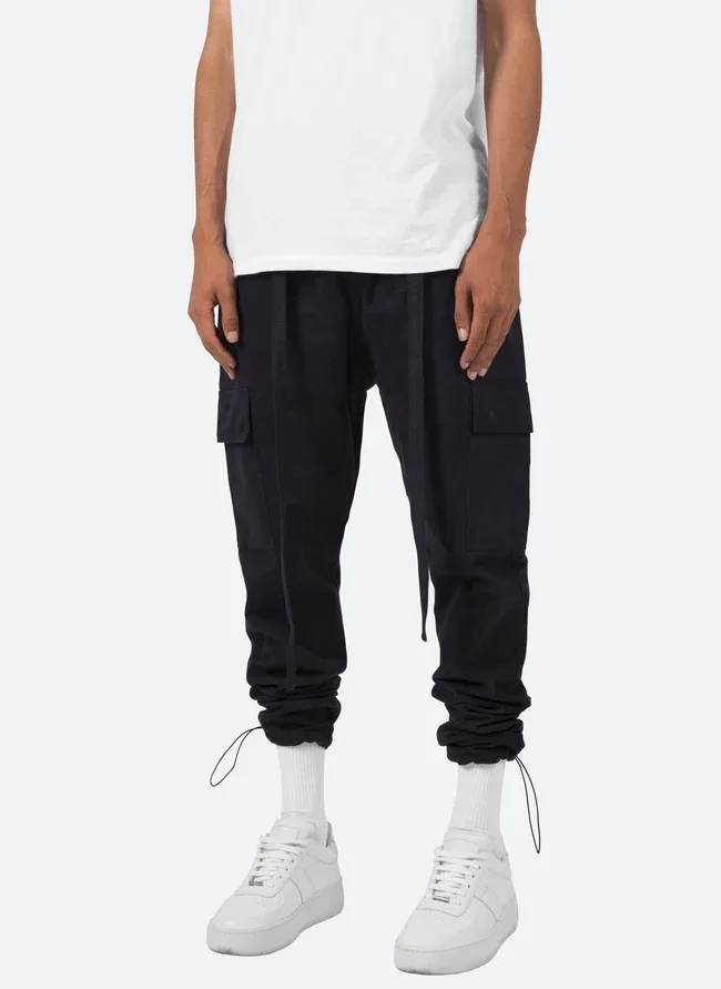 Wholesale custom fashion new design men's jogger pants slim skinny cargo pants elastic at the bottom