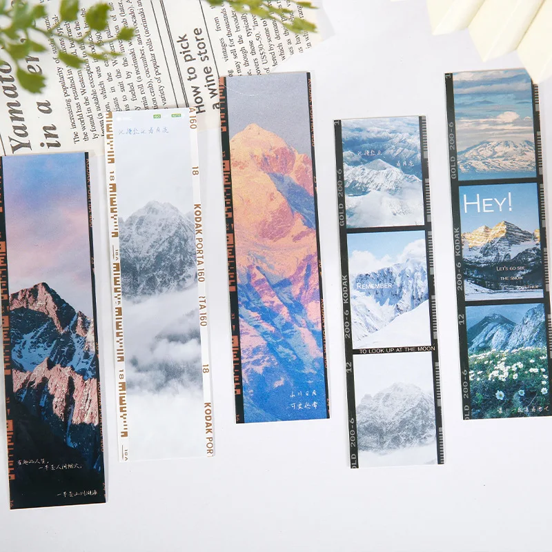 

30pcs/pack mountain river Bookmark Artsy Ins Style Beautiful Scenery for Students Journal Material Decorative Card