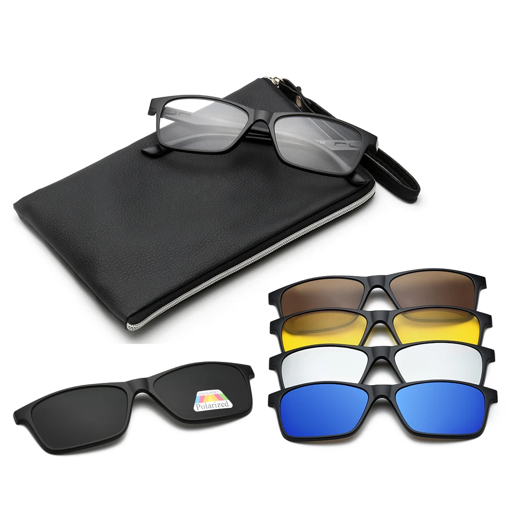 

Men Women Eyewear 5 in 1 Magnetic Polarized Clip On Sunglasses Eyeglasses Frames, As for the pictures shows