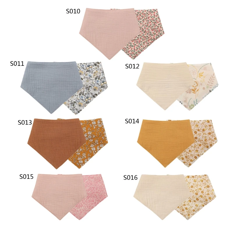 

1Pc Baby Bibs Muslin Cotton Accessories Newborn Solid Color Snap Button Saliva Towel Reversible Soft Triangle Towel Feeding, Beige/gray/brown