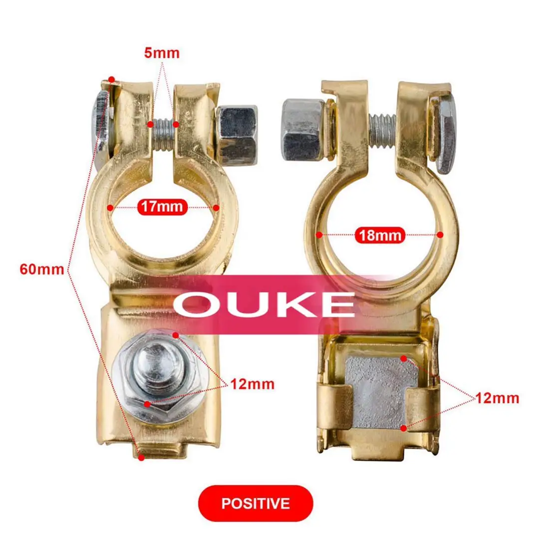 2pcs Copper Battery Terminal Heavy Duty Car Vehicle Quick Connector