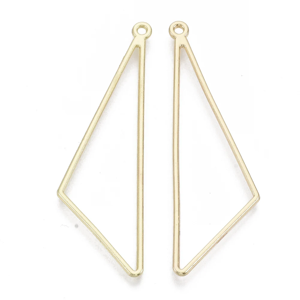 

PandaHall Triangle Light Gold Open Back Bezel Frame Pendants