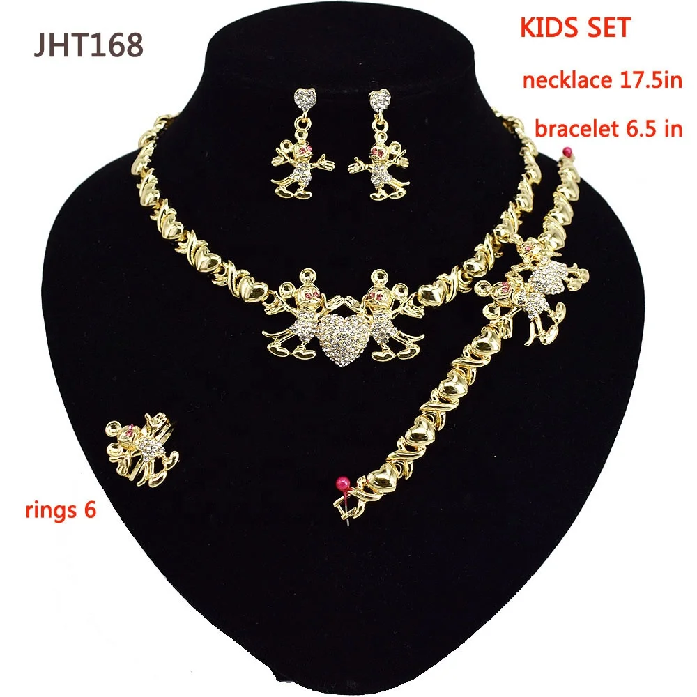 

JHT168 Wholesale kids jewelry set Mother and daughter jewelry Mickey kids jewelry sets, 18k gold plated color