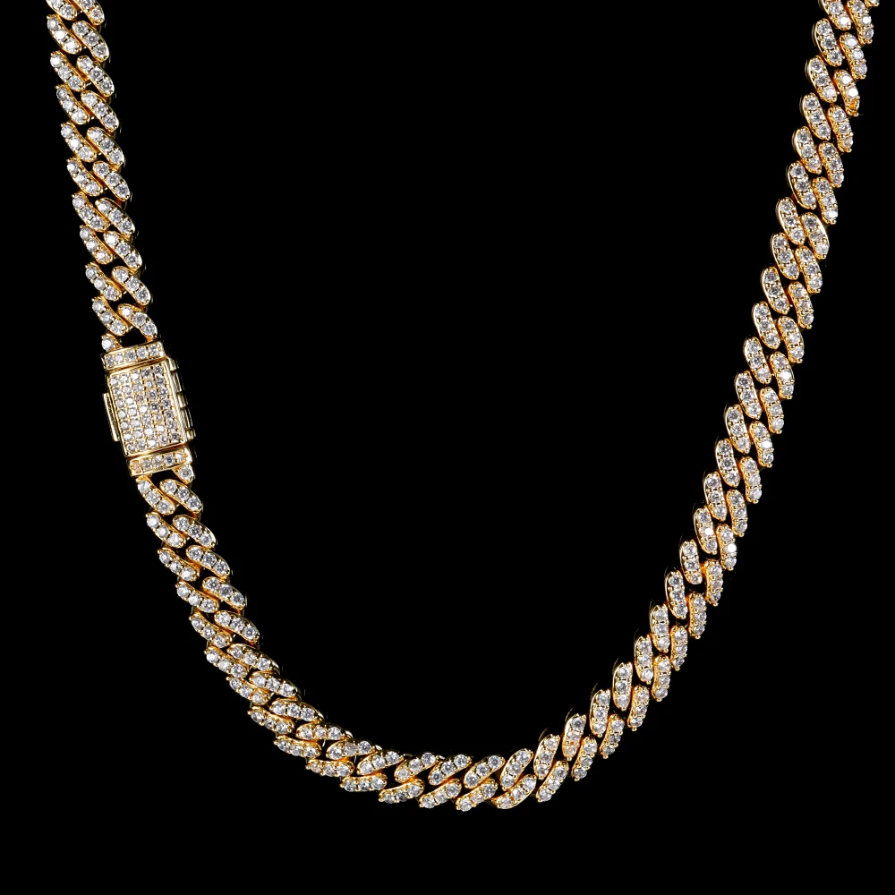 

Verena Dropshipping 8mm Miami Hip Hop Jewelry 14k Gold Plated Big Iced Out Diamond CZ Cuban Link Chain Necklace, 14k/18k/white gold
