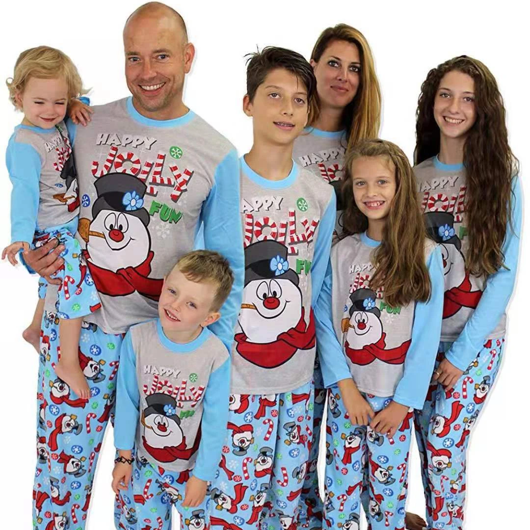 

Christmas parent-child print long-sleeved pajamas home wear children adults christmas pajamas clothes, Picture color