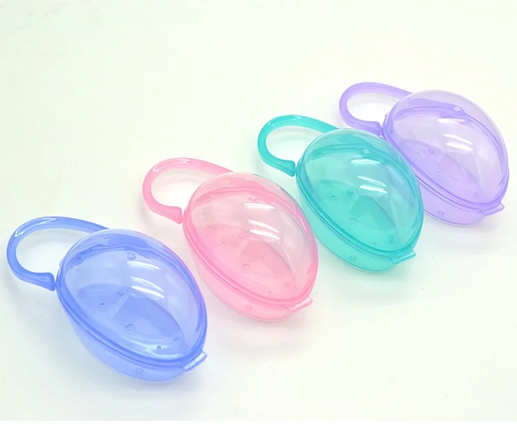 

YDS Safety Plastic Baby Pacifiers Clips Nipples Case Container with Handle, Blue, pink, green, purple, brown