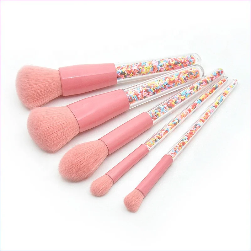 

Productos De Maquillaje Makeup No Logo 5 Pieces Pink Rainbow Candy Makeup Brush Set Accessories Beauty Tools Top Sellers