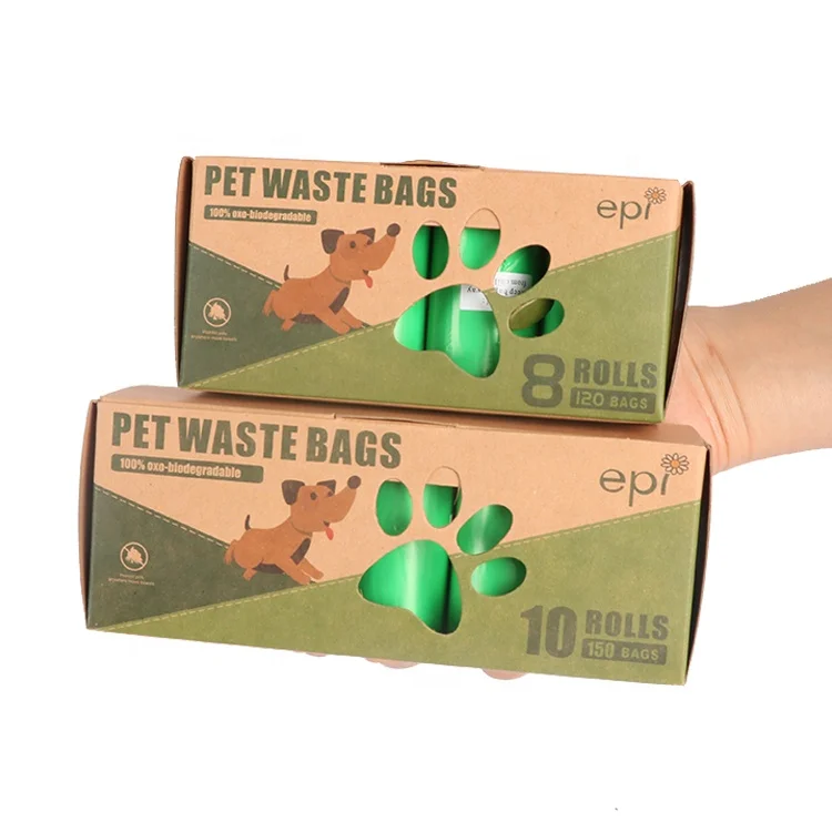 

Biodegradable custom printed dog poop bag, Green
