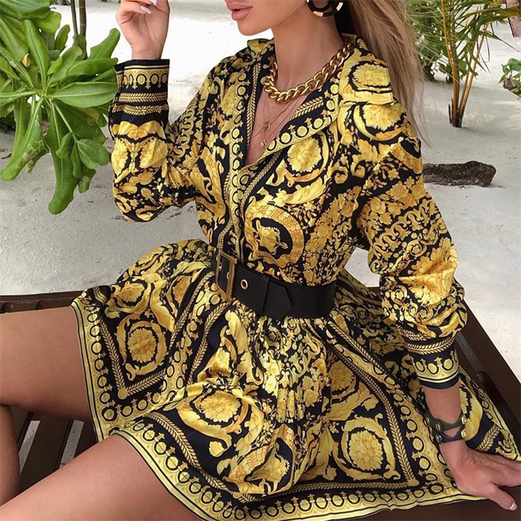 

LF-246 Ladies Fashion Dresses With Pictures Floral Summer Women Clothing 2021 Office Ladies Wear Dresses Women Elegant