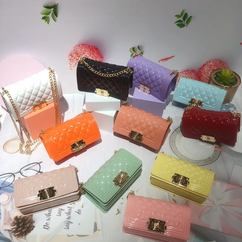 

2021 spring small jelly bags for kid jelly duffle bag mini jelly bag, Jelly candy colors