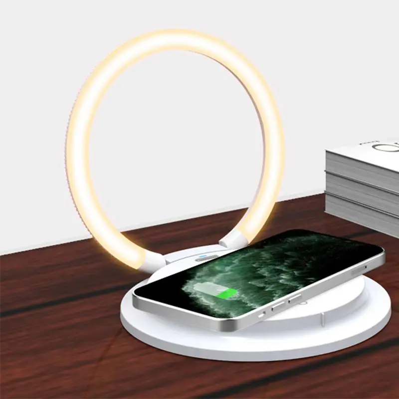 

Geagood Elegant Design Bedside LED Night Lamp Touch Dimming Table Lamp With Phone Wireless Charger, Multicolor