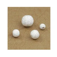 

jewelry making sand blasted silver 925 beads sand surface round wholesale beads