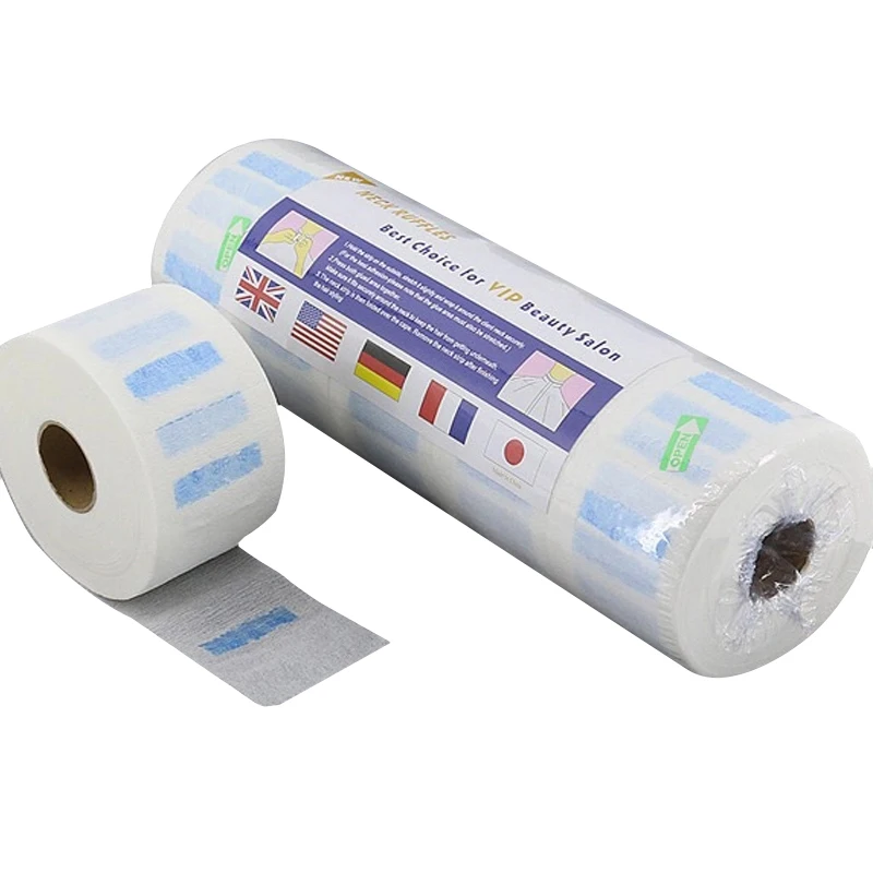 
colorful disposable hairdressing neck ruffles tissue paper strip roll for hair cut barber salon 