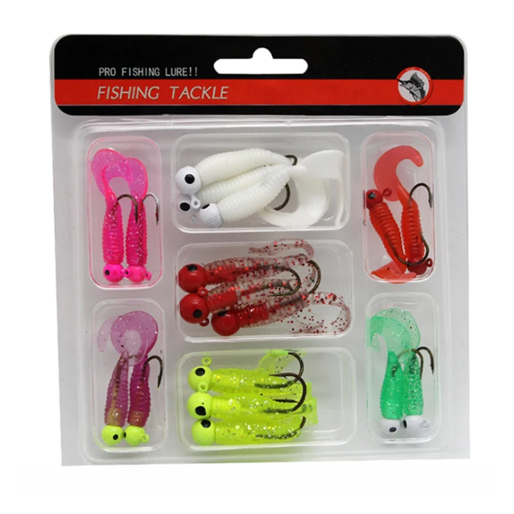 

Strong fishy soft bait lead head hook combination soft insect capuchin fishing lures combo silicon silicon