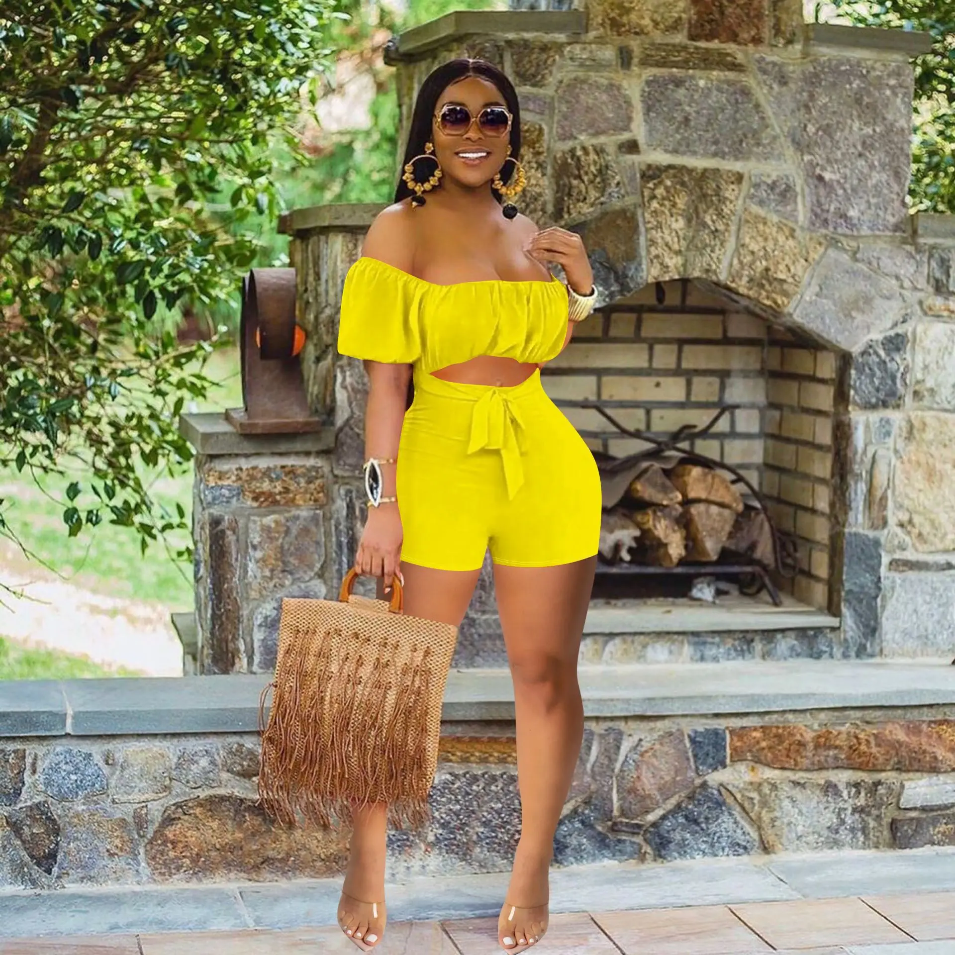 

FS4566A New Arrival Fashion Off Shoulder Women Jumpsuits One Piece Romper