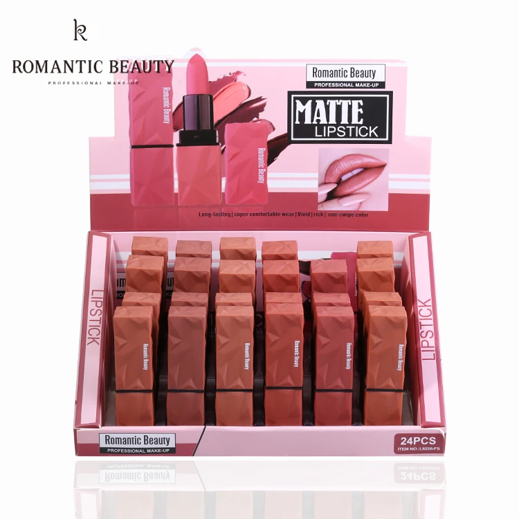 

Romantic Beauty Matte Lipstick Red Brown Pumpkin Color Nude Pink Moisturizing Lasting Makeup Lipstick Beauty