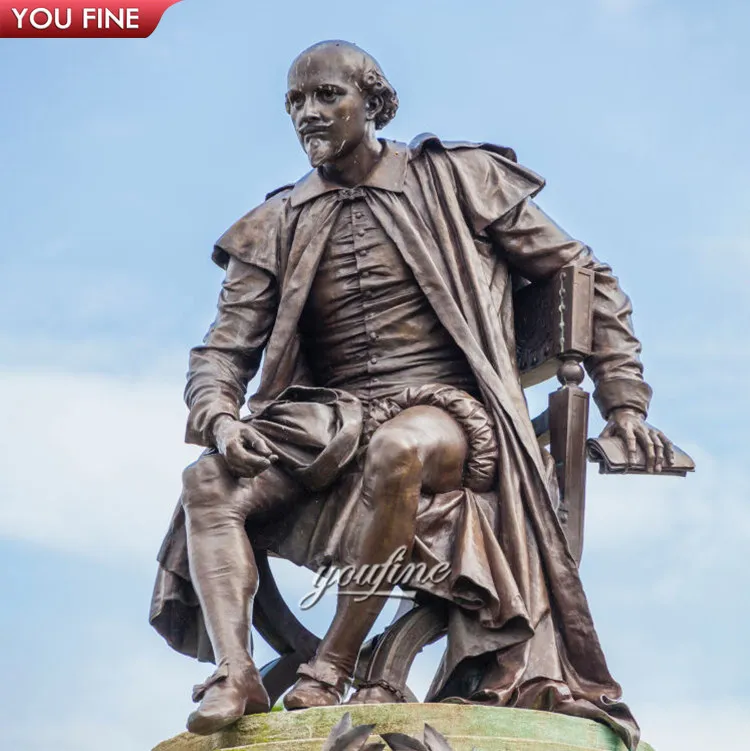 Famous Life Size Outdoor Literary Giant Bronze Shakespeare Statue Sculpture
