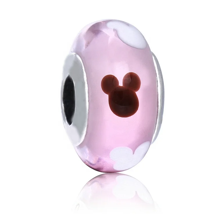 

Promotional glass minney mickey mouse glass bead charms for jewelry