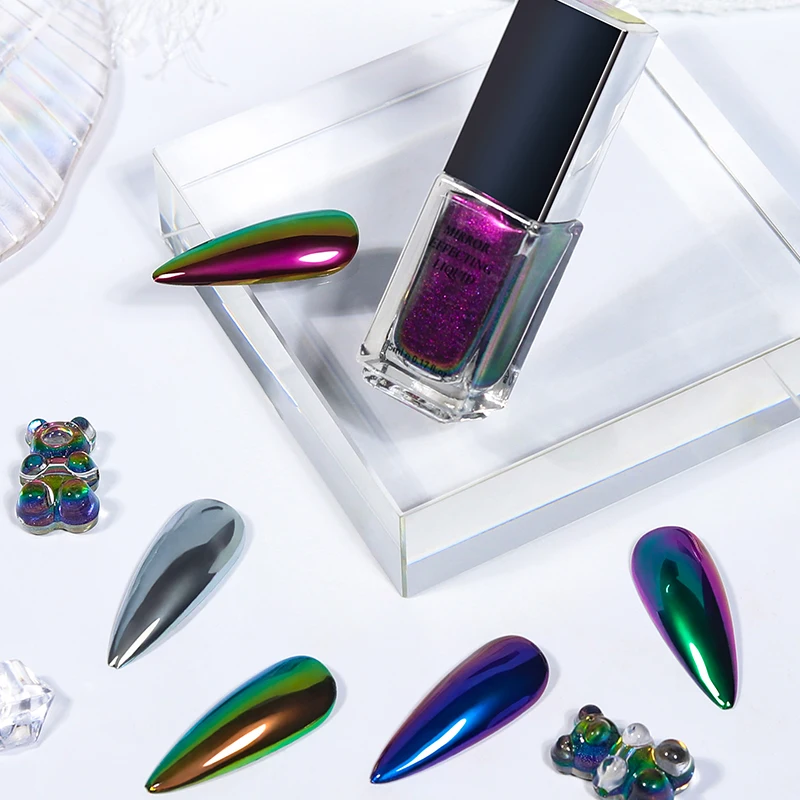 

OEM/ODM custom logo Mirror Nail Powder Liquid Nails Magic Chrome Chameleon Pigments