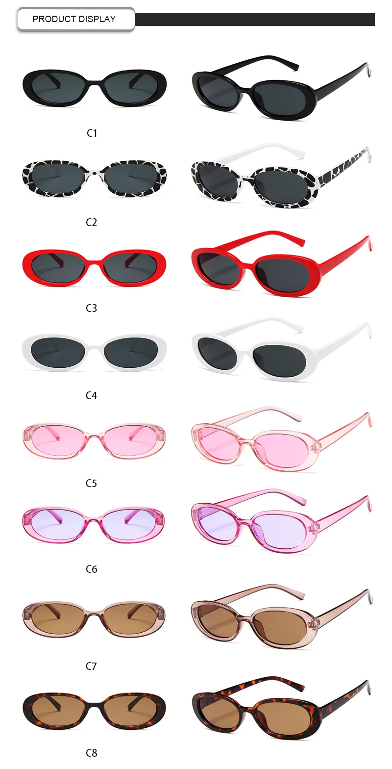 Cheapest Personality Small Frame Light Cow Color Men Women Oval Sunglasses