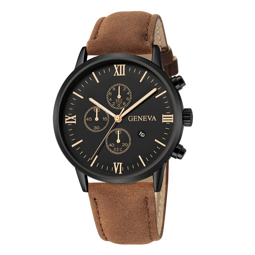 

2021 Relogio Masculino Watches Men Fashion Sport Stainless Steel Case Leather Strap Watch Quartz Business Wristwatch Reloj Hombr