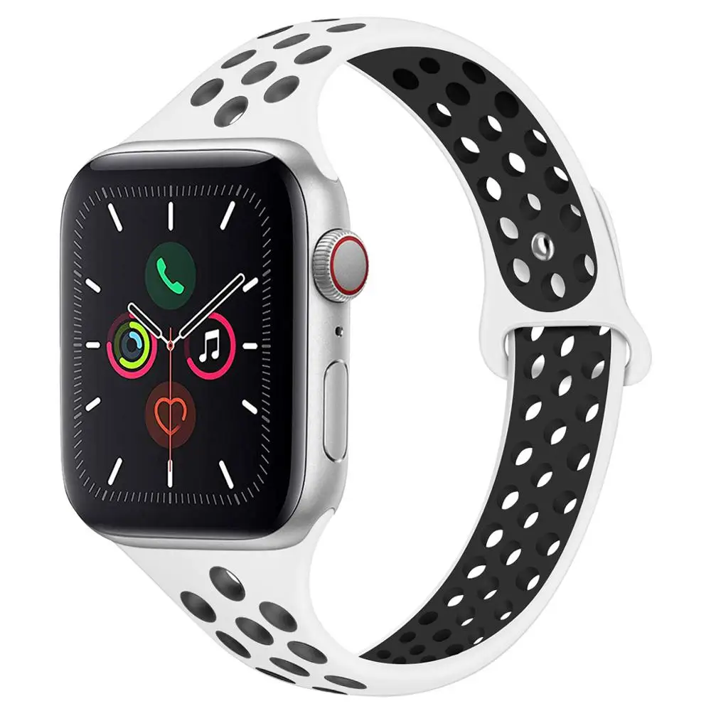 

Best Seller Double Color Soft Silicone Slim Sport Watch Band for Apple Watch Series 1/2/3/4