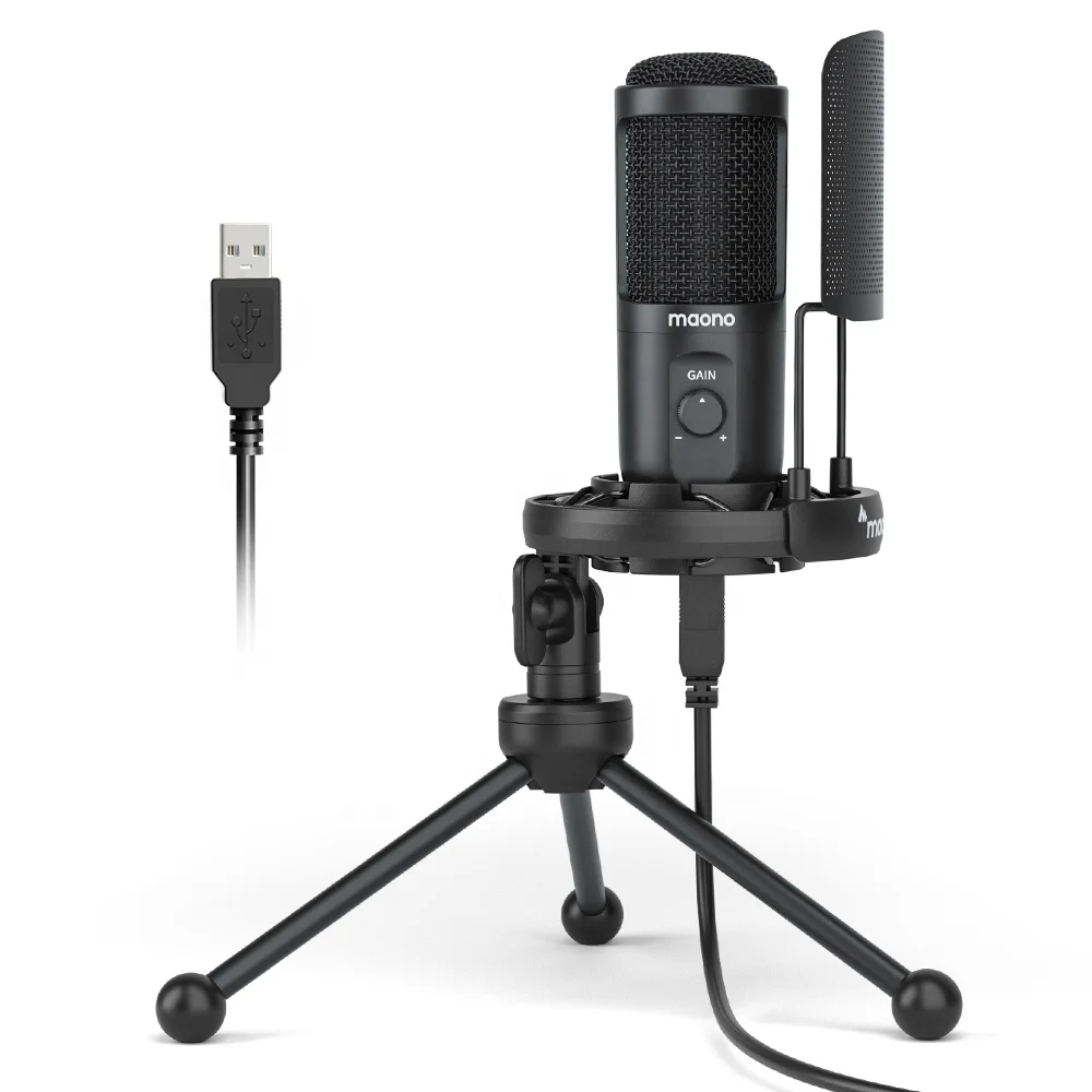 

MAONO Desktop Usb Mic Recording Microphone Studio Condenser Mike WIth Metal Pop Filter Podcast Equipment Microphone For Computer