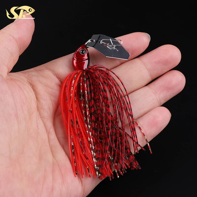 

SUPERIORFISHING Chatterbait 10g 14g Jack Hammer Lure high quality metal jig head bass bait fishing lures CTEX14