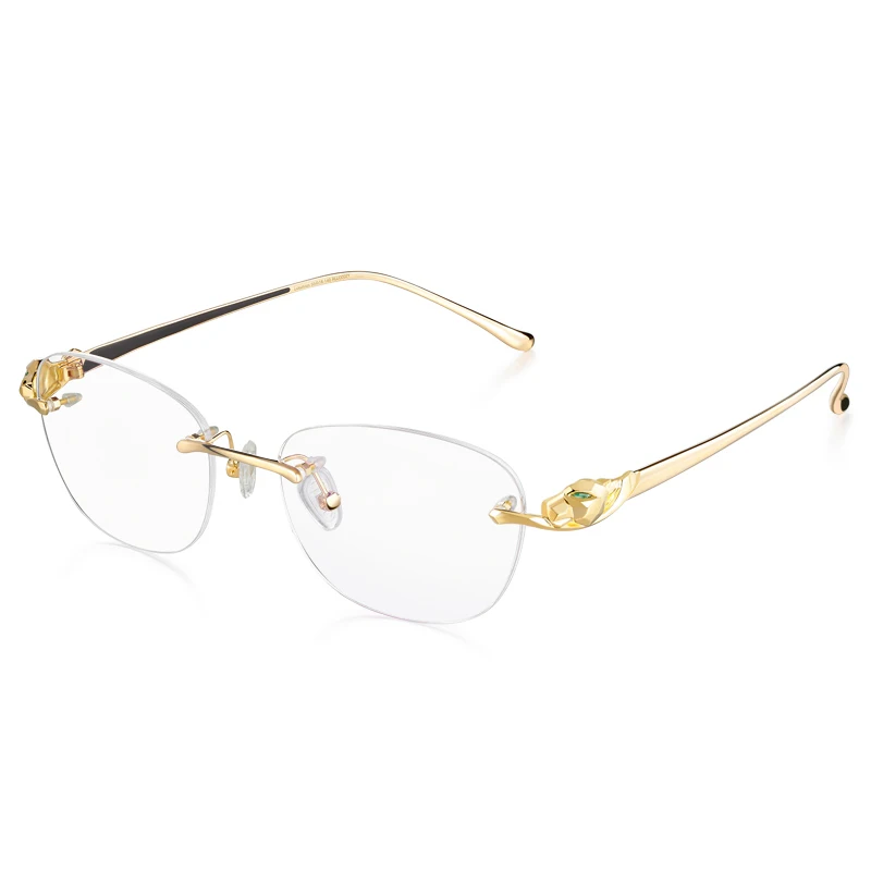 

Luxury18k Gold Glasses Frames Fashion Customizable Eyewears Natural gem diamond glasses buffalo horn glasses, Yellow gold