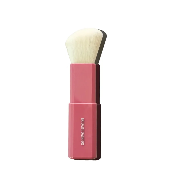 

New pink pink telescopic portable repair brush brush red powder makeup brush, As shown