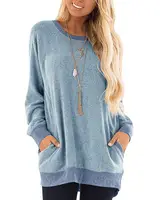 

D308 ZILIN Women's Casual Letter Print Crew neck Graphic T-Shirt Short Sleeve Tunic Tops Blouse with Pockets girls hoodies