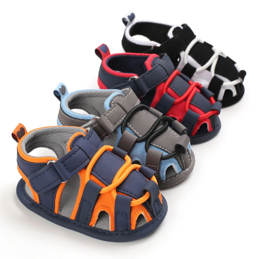 

New fashion 2022 cotton fabric outdoor prewalk boy girl crib baby sandals, 5 colors