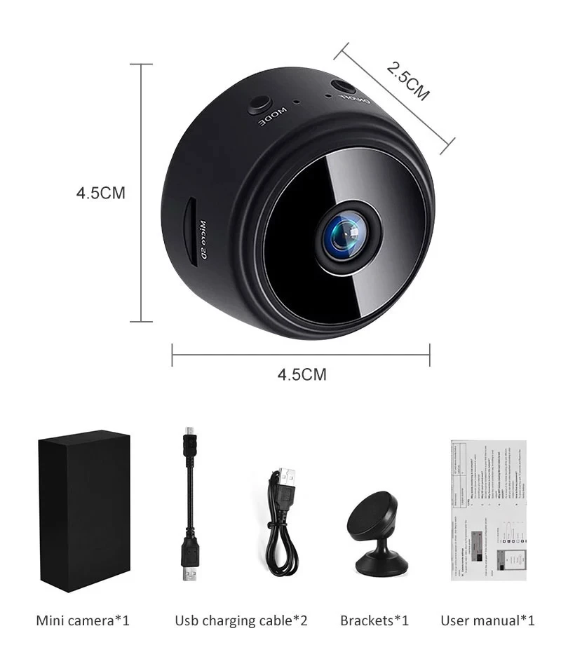 
A9 HD 1080Psecurity camerahome security ip camera Small WiFi Hidden Mini Video Camcorder spy Camera Night Vision Remote View 