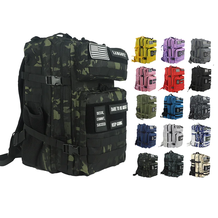 

With side pockets 45L 25L survival army military tactical backpack