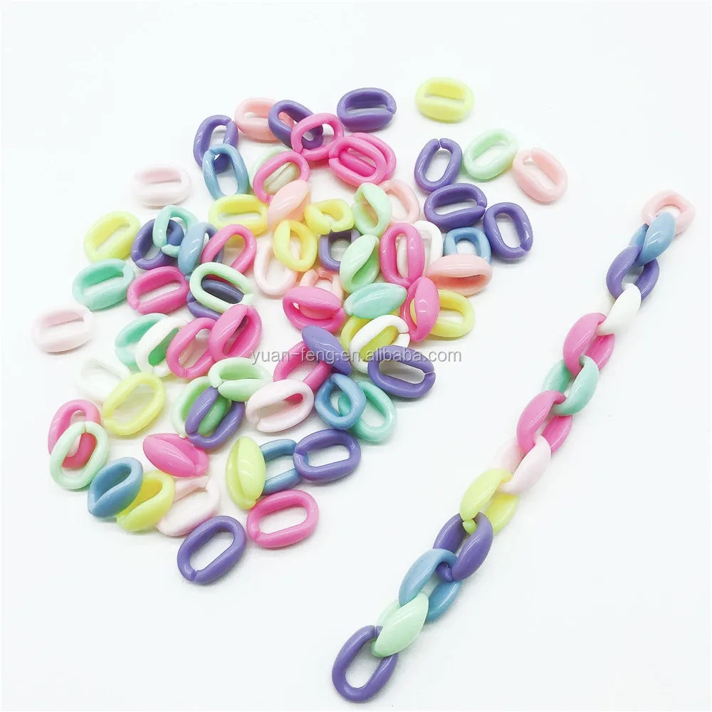 

YF Mixed Colors Acrylic Oval Open Beads Connector Twisted Link Chains For Jewelry Making