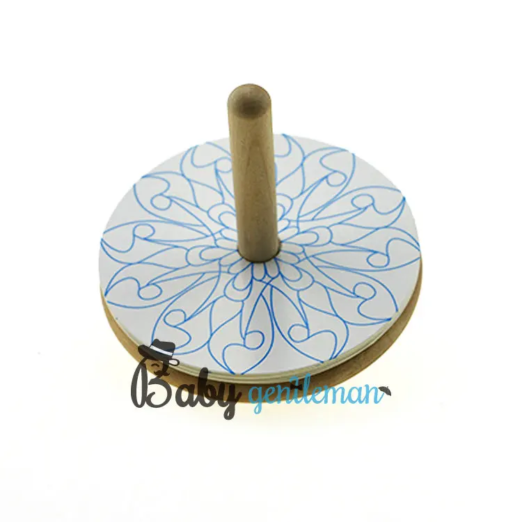 Top Sale Educational Toy Mini Wooden Spinning Tops For Toddlers Z01103b