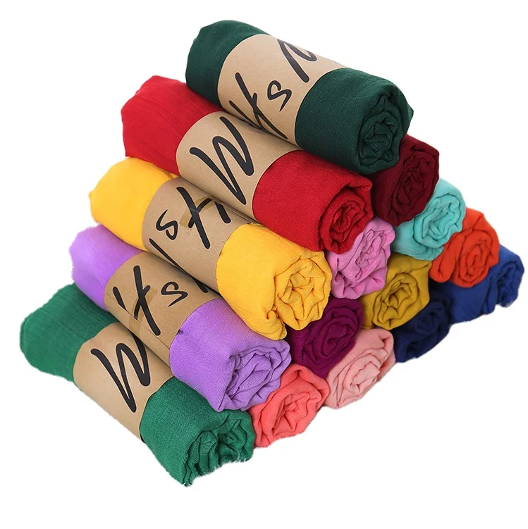 

Monochrome Candy Colored Silk New Cotton Linen Solid Color Female shawls scarf for women foulard