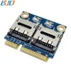 Mini PCI-E Express PCI-E to 2 TF for Micro SD Dual Memory Adapter Card Converter Reader for Laptop