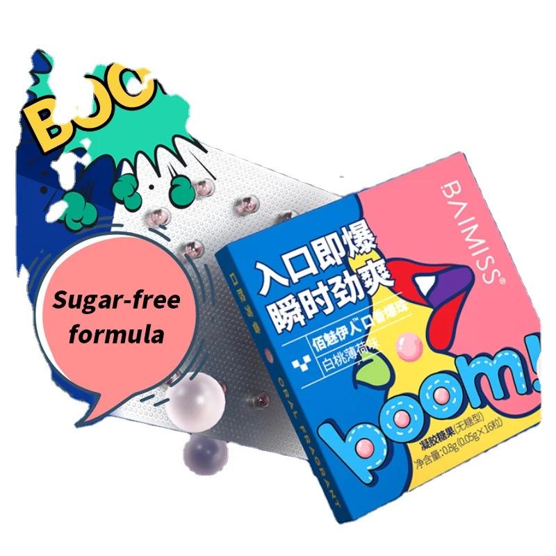 

NEW ARRIVAL FRESH BREATH CANDY Boom Boom Candy Long-lasting Remove bad breath Peach Mint Candy Sugar-free Formula