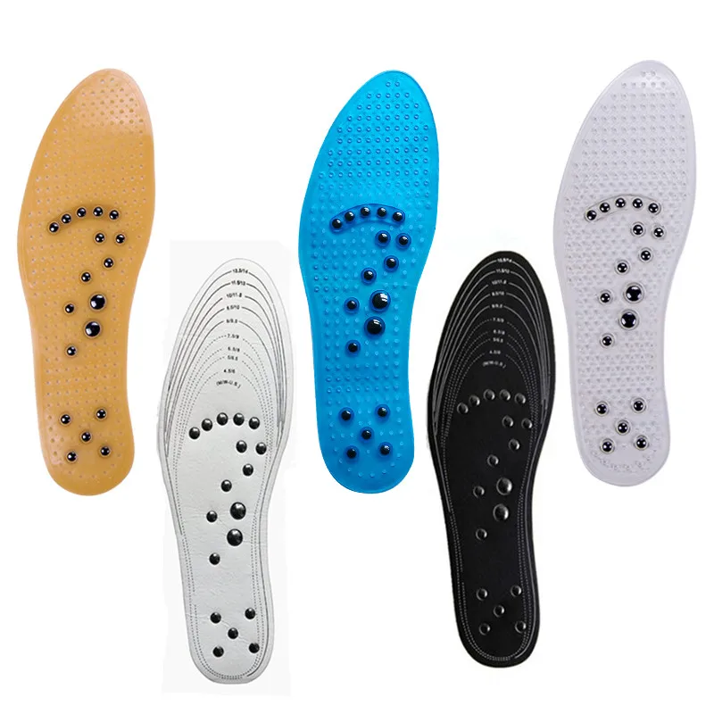 

Amazon acupoint foot therapy slimming health care insole magnetic massage insole, Black white