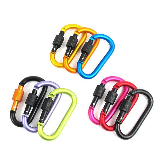 

Professional Aviation Aluminum D Shape Buckle Aluminium Carabiner Snap Hook, Black,orange blue green yellow red red rose purple
