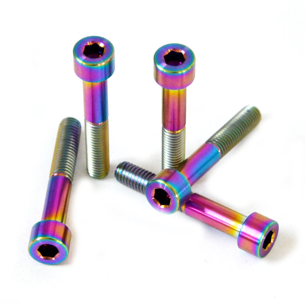 

M8x50mm GR5 Titanium Screw colorful for Motorcycles Titanium hexagon socket thin head cap screw