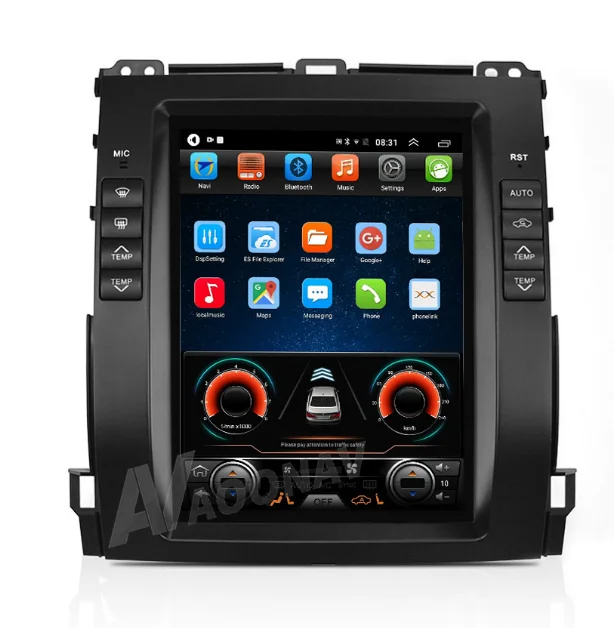 

Vertical screen Tesla Style Car GPS Navigation DVD Player For Toyota Land Cruiser Prado 120 2002-2009 Autoradio, Black