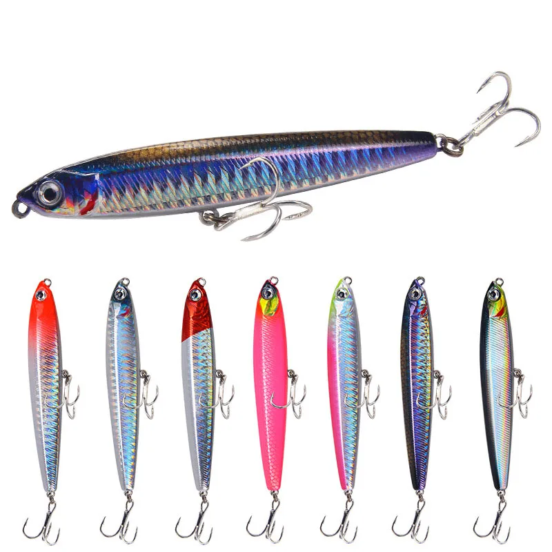 

Pencil Sinking Fishing Lure Weights 10-24g Bass Fishing Tackle Lures Fishing Accessories Saltwater Lures Fish Bait Trolling Lure, 7 colors