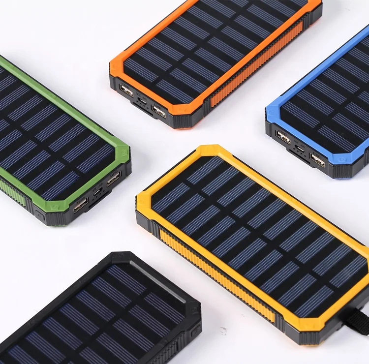 

Portable Solar Power Bank 20000mAh External Battery DUAL Ports powerbank Charger Mobile Charger For XIAOMI Iphone