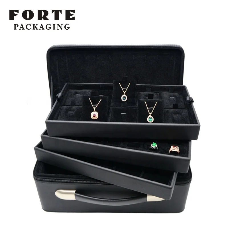 

FORTE three layer large jewelry case jewellery set packing jewelry storage box organizer, Customized